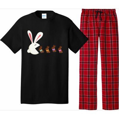 Funny Easter Rabbit Eating Chocolate Easter Bunnies Easter Pajama Set