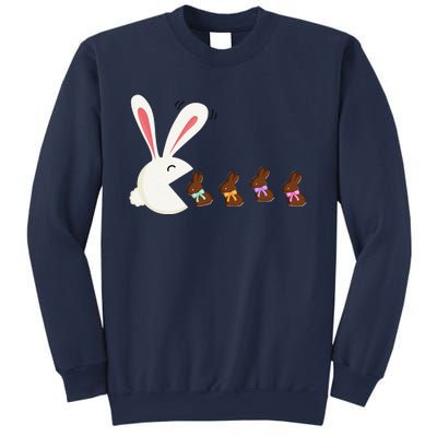 Funny Easter Rabbit Eating Chocolate Easter Bunnies Easter Sweatshirt