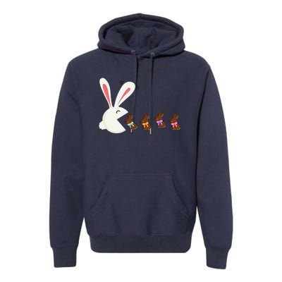 Funny Easter Rabbit Eating Chocolate Easter Bunnies Easter Premium Hoodie