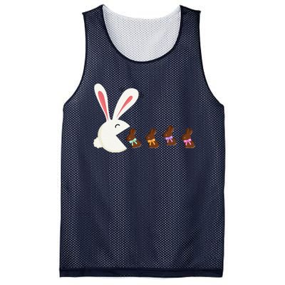 Funny Easter Rabbit Eating Chocolate Easter Bunnies Easter Mesh Reversible Basketball Jersey Tank