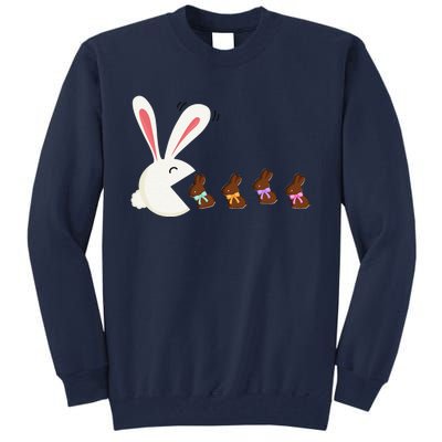 Funny Easter Rabbit Eating Chocolate Easter Bunnies Easter Tall Sweatshirt