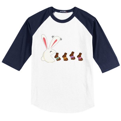 Funny Easter Rabbit Eating Chocolate Easter Bunnies Easter Baseball Sleeve Shirt