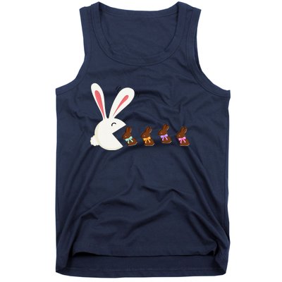 Funny Easter Rabbit Eating Chocolate Easter Bunnies Easter Tank Top