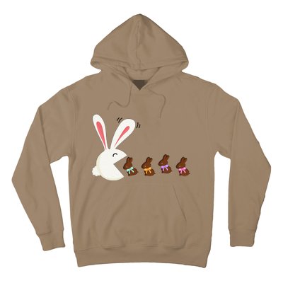 Funny Easter Rabbit Eating Chocolate Easter Bunnies Easter Hoodie