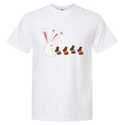 Funny Easter Rabbit Eating Chocolate Easter Bunnies Easter Garment-Dyed Heavyweight T-Shirt