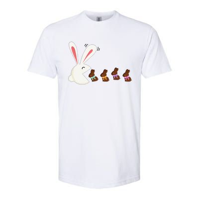 Funny Easter Rabbit Eating Chocolate Easter Bunnies Easter Softstyle CVC T-Shirt