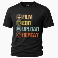 Film Edit Repeat Cinematographers Movie Maker Filmmaker Cooling Performance Crew T-Shirt