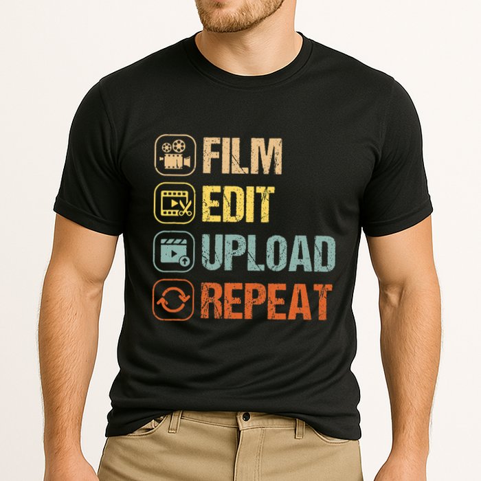 Film Edit Repeat Cinematographers Movie Maker Filmmaker Cooling Performance Crew T-Shirt