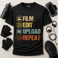 Film Edit Repeat Cinematographers Movie Maker Filmmaker Cooling Performance Crew T-Shirt