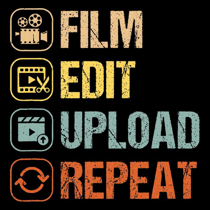 Film Edit Repeat Cinematographers Movie Maker Filmmaker Cooling Performance Crew T-Shirt