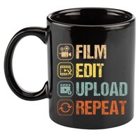 Film Edit Repeat Cinematographers Movie Maker Filmmaker 11oz C Handle Ceramic Mug