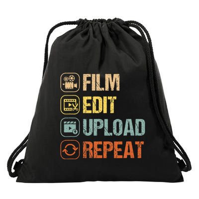 Film Edit Repeat Cinematographers Movie Maker Filmmaker Drawstring Bag