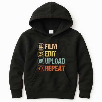 Film Edit Repeat Cinematographers Movie Maker Filmmaker Kids Hoodie