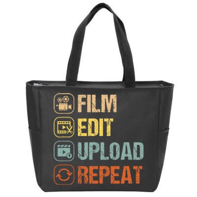 Film Edit Repeat Cinematographers Movie Maker Filmmaker Zip Tote Bag