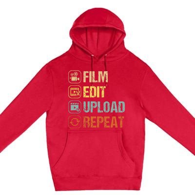 Film Edit Repeat Cinematographers Movie Maker Filmmaker Premium Pullover Hoodie