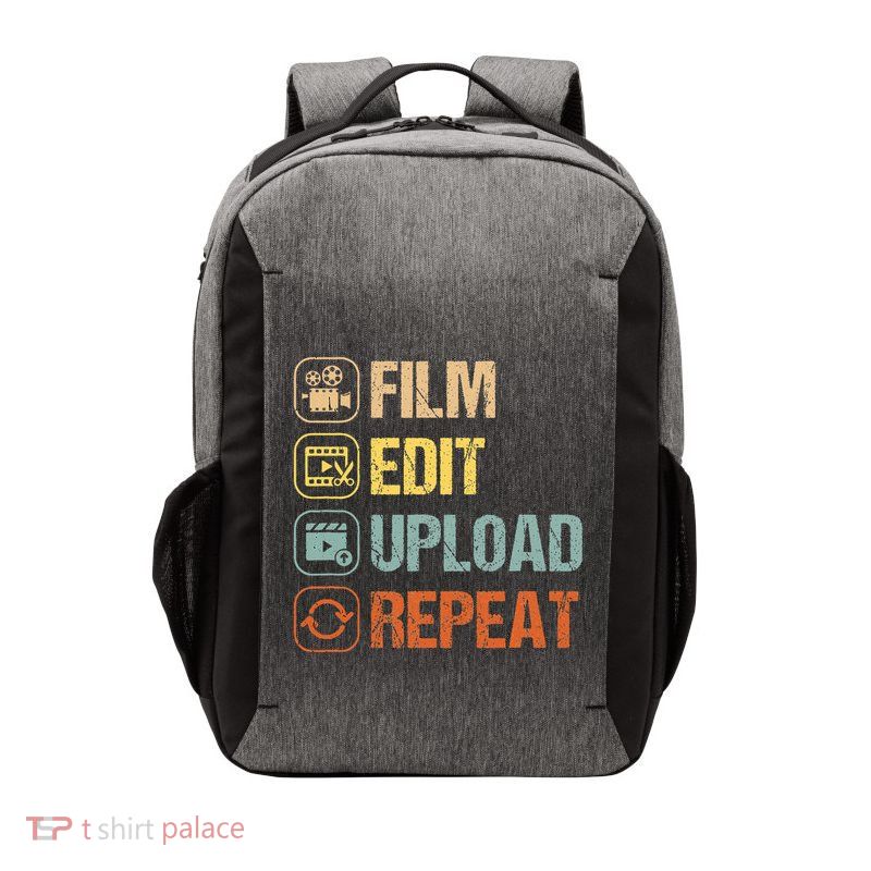 Film Edit Repeat Cinematographers Movie Maker Filmmaker Vector Backpack