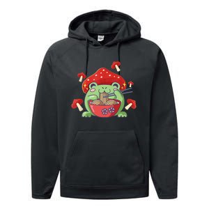 Frog Eating Ra Anime Japanese Noodles Cute Frog Lover Performance Fleece Hoodie