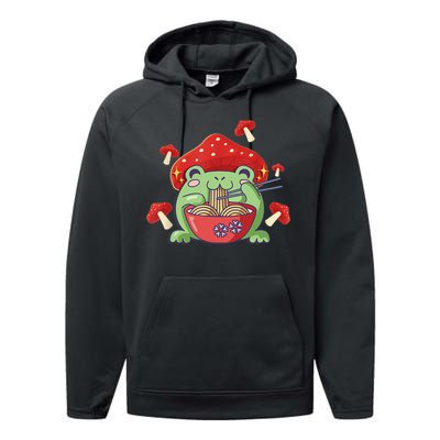 Frog Eating Ra Anime Japanese Noodles Cute Frog Lover Performance Fleece Hoodie