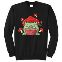 Frog Eating Ra Anime Japanese Noodles Cute Frog Lover Sweatshirt