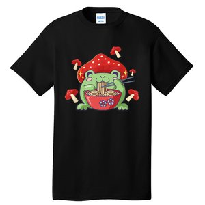 Frog Eating Ra Anime Japanese Noodles Cute Frog Lover Tall T-Shirt