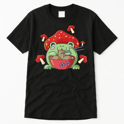 Frog Eating Ra Anime Japanese Noodles Cute Frog Lover Tall T-Shirt