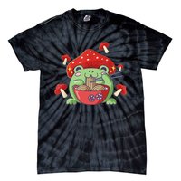 Frog Eating Ra Anime Japanese Noodles Cute Frog Lover Tie-Dye T-Shirt