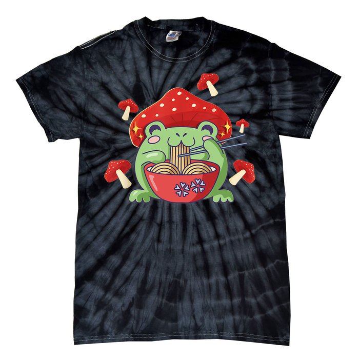 Frog Eating Ra Anime Japanese Noodles Cute Frog Lover Tie-Dye T-Shirt