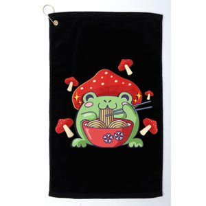 Frog Eating Ra Anime Japanese Noodles Cute Frog Lover Platinum Collection Golf Towel