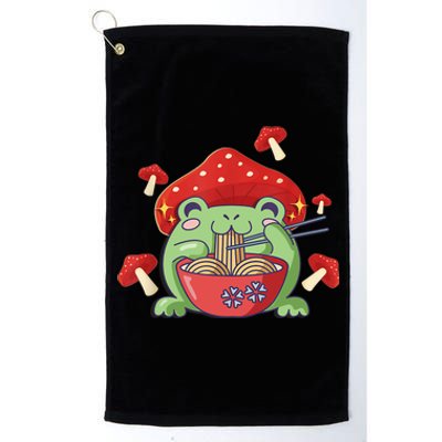 Frog Eating Ra Anime Japanese Noodles Cute Frog Lover Platinum Collection Golf Towel