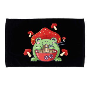 Frog Eating Ra Anime Japanese Noodles Cute Frog Lover Microfiber Hand Towel