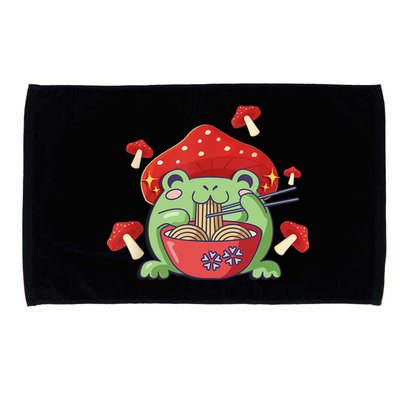 Frog Eating Ra Anime Japanese Noodles Cute Frog Lover Microfiber Hand Towel