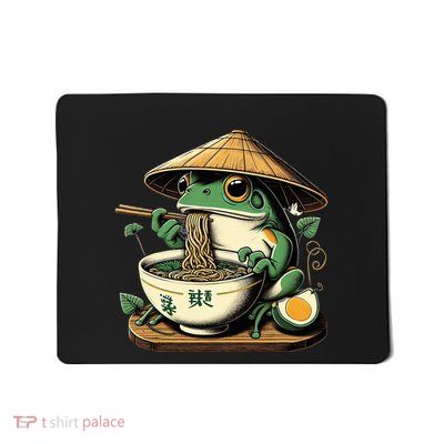 Frog Eating Ramen Kawaii Neko Japanese Noodles Anime Lovers Mousepad