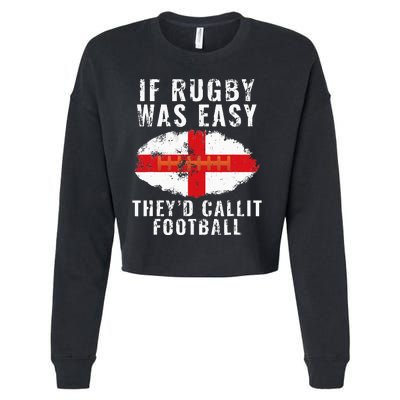 Funny England Rugby The Lions Cropped Pullover Crew