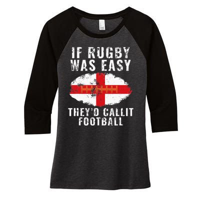 Funny England Rugby The Lions Women's Tri-Blend 3/4-Sleeve Raglan Shirt