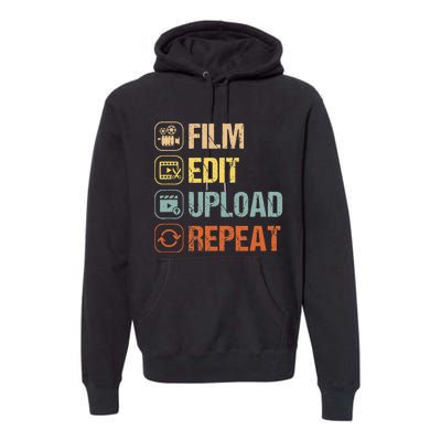 Film Edit Repeat Cinematographers Movie Maker Filmmaker Premium Hoodie