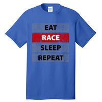 Funny Eat Race Sleep Repeat Vintage Retro Drag Racing Car Gift Tall T-Shirt