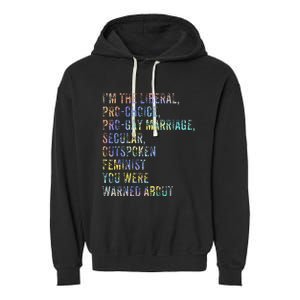 Feminist Empowerment Rights Social Justice March Garment-Dyed Fleece Hoodie