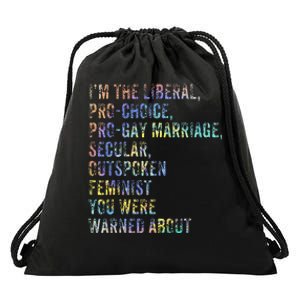 Feminist Empowerment Rights Social Justice March Drawstring Bag