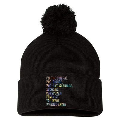 Feminist Empowerment Rights Social Justice March Pom Pom 12in Knit Beanie