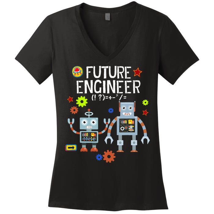 Future Engineer Robotics Robot Costume For Adults & Kids Women's V-Neck T-Shirt