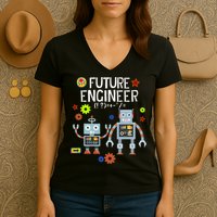 Future Engineer Robotics Robot Costume For Adults & Kids Women's V-Neck T-Shirt