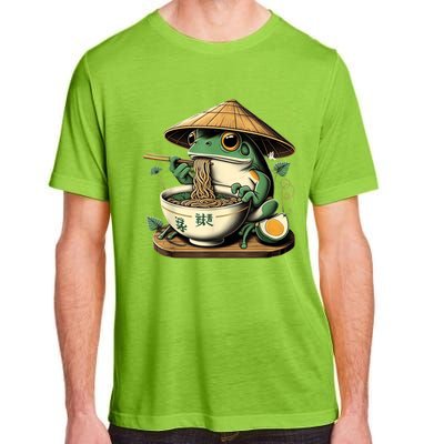 Frog Eating Ramen Kawaii Neko Japanese Noodles Anime Lovers Adult ChromaSoft Performance T-Shirt