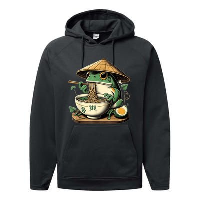 Frog Eating Ramen Kawaii Neko Japanese Noodles Anime Lovers Performance Fleece Hoodie