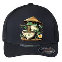 Frog Eating Ramen Kawaii Neko Japanese Noodles Anime Lovers Flexfit Unipanel Trucker Cap