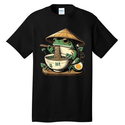 Frog Eating Ramen Kawaii Neko Japanese Noodles Anime Lovers Tall T-Shirt