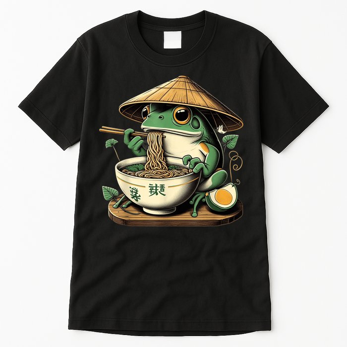 Frog Eating Ramen Kawaii Neko Japanese Noodles Anime Lovers Tall T-Shirt