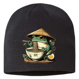 Frog Eating Ramen Kawaii Neko Japanese Noodles Anime Lovers Sustainable Beanie