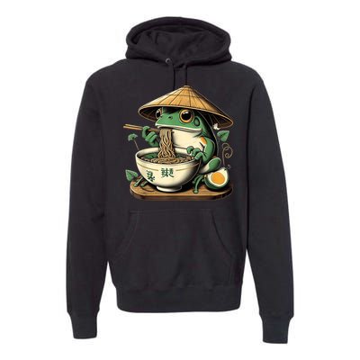 Frog Eating Ramen Kawaii Neko Japanese Noodles Anime Lovers Premium Hoodie