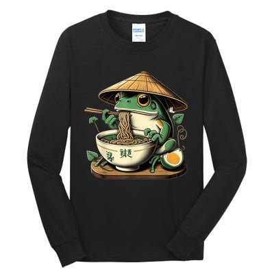 Frog Eating Ramen Kawaii Neko Japanese Noodles Anime Lovers Tall Long Sleeve T-Shirt