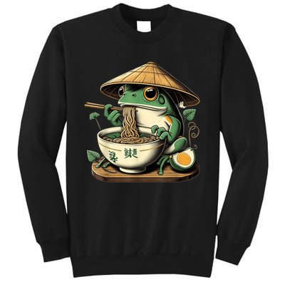 Frog Eating Ramen Kawaii Neko Japanese Noodles Anime Lovers Tall Sweatshirt